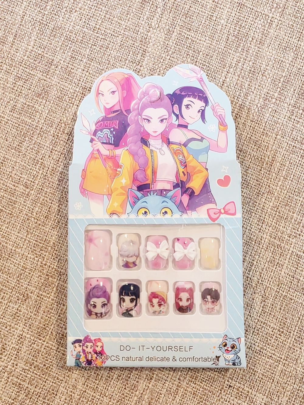 Kids KPop Demon Hunters Huntrix Girls Press-On Nail Set